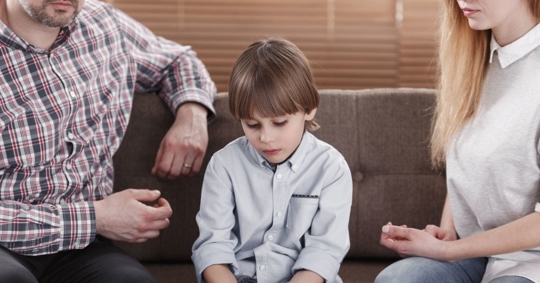 Sad boy with divorcing parents